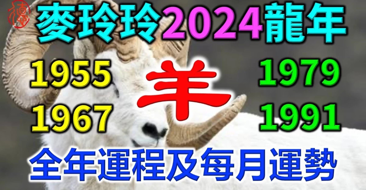 2024年龍年----不同年份屬羊人運程及每月運勢
